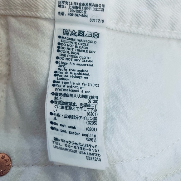 Moussy Vintage MV Buffalo Skinny White Mid Rise Fray Step Cut Hem Jean Size 30 - Picture 14 of 16